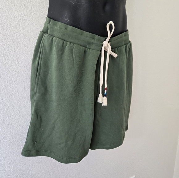 NWT SOL ANGELES Shorts Olive Pull On Sweat Waves Logo Drawstring size Large - Picture 3 of 16